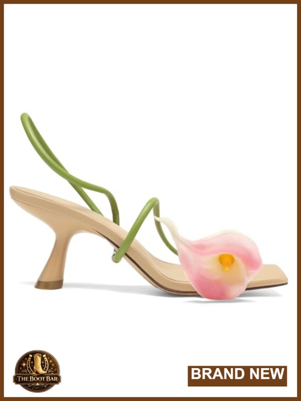 Women's Floral Satin Kitten Heel Slingback Sandals Ankle Strap Square Toe